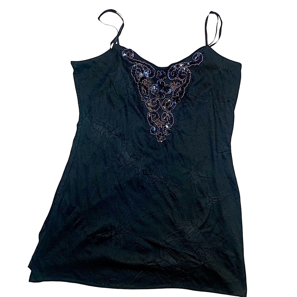 Vintage Y2K Arden B beaded cami tank top black small - Picture 3 of 6